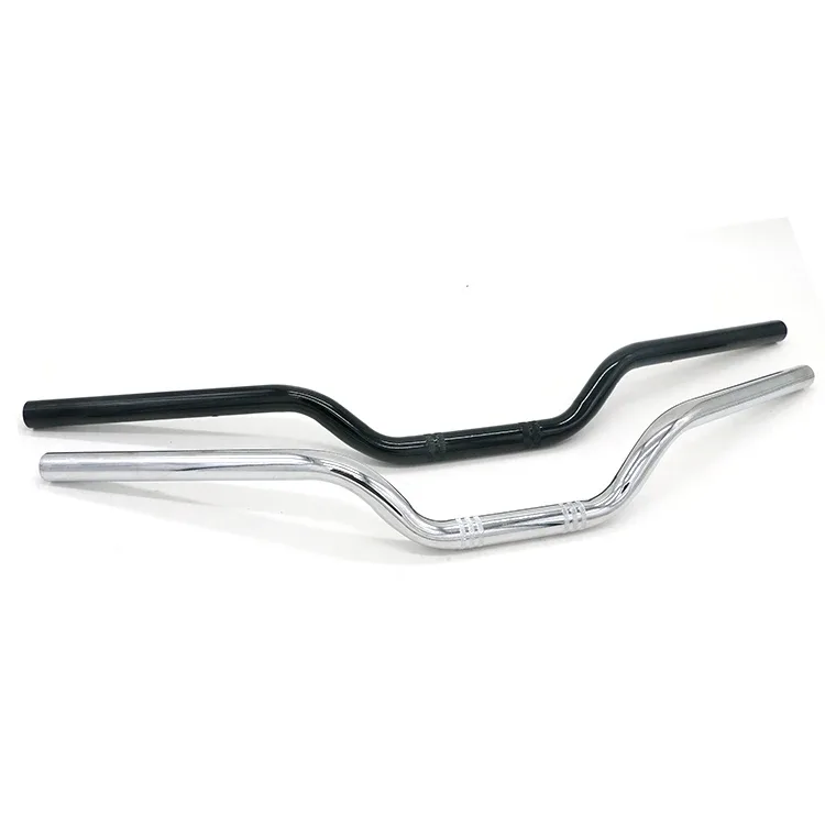 Guidon de moto en fer noir et chrome, 22 mm