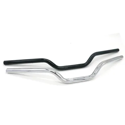 Guidon de moto en fer noir et chrome, 22 mm