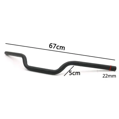 Guidon de moto en fer noir et chrome, 22 mm – image 2