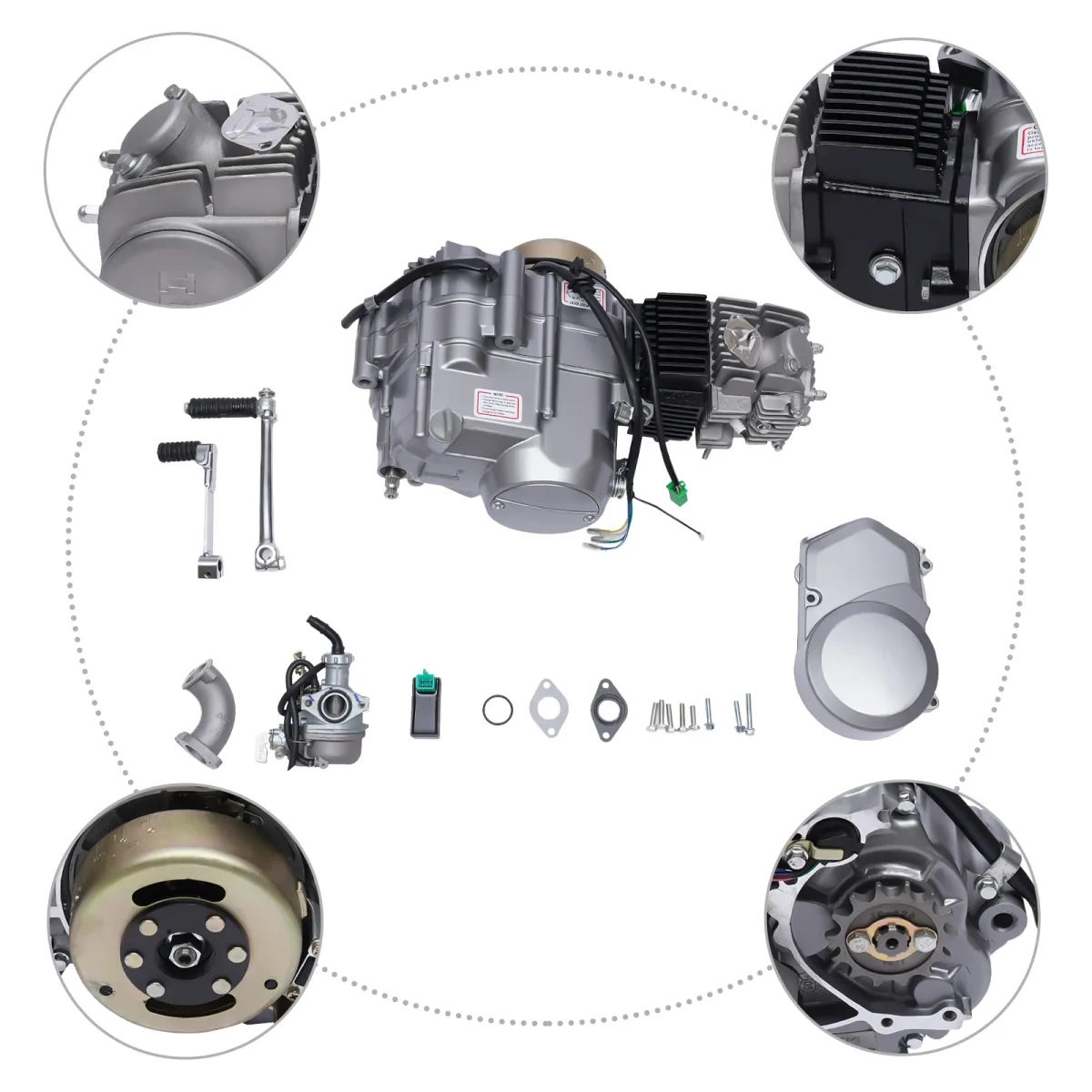 Moteur 4 temps 125 cm³ essence, moto hors route