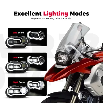 Phare à LED avec projecteur pour moto – image 3