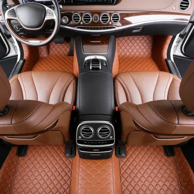 Tapis de sol sur mesure en cuir artificiel, 5 places