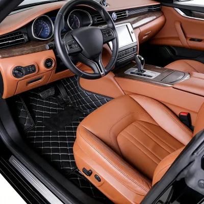 Tapis de sol voiture en simili cuir sur mesure